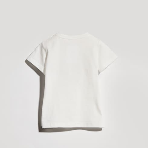 Baby cotton T-shirt with print - white