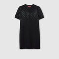 Fine wool dress with GG crystals - black