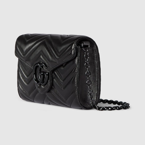 GG Marmont wallet on chain - black leather