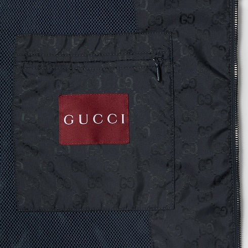 GG nylon zip jacket - dark blue