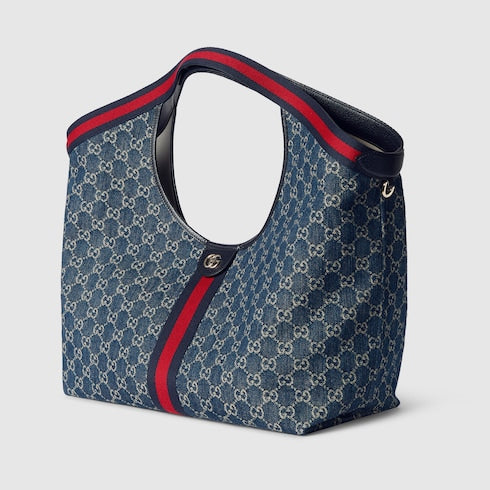 Gucci Giglio large tote bag - blue and white GG denim