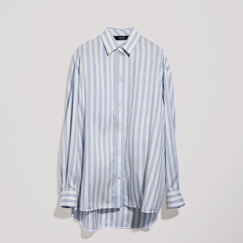 Gucci Interlocking G silk jacquard shirt - white and light blue