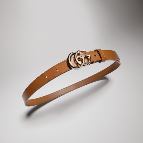 GG Marmont thin belt - brown leather