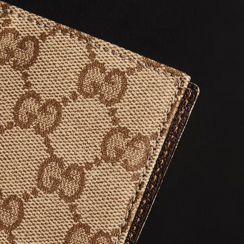 Gucci Essence Classic card case - sand and brown GG canvas