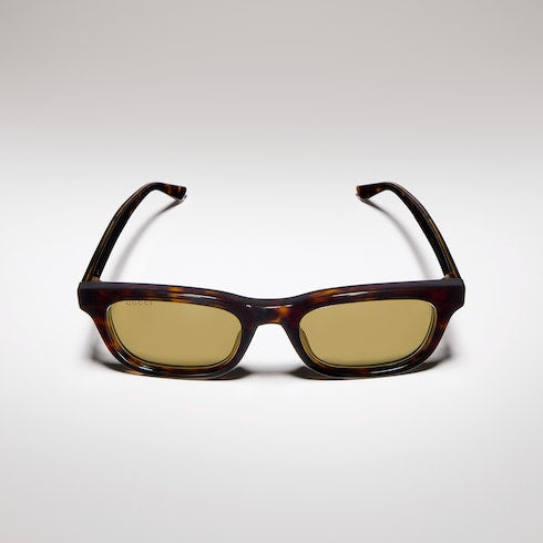 Rectangular-frame sunglasses - brown tortoiseshell