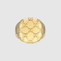 GG motif signet ring - gold-toned brass