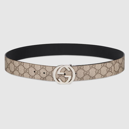 GG Supreme / Black Leather Reversible Belt - GG Supreme / Black Leather