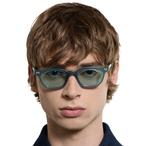 Oval frame sunglasses - opal blue