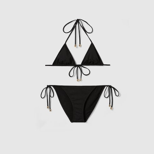 Sparkling jersey bikini - black