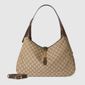 Gucci Jackie 1961 large crossbody bag - sand and brown GG canvas