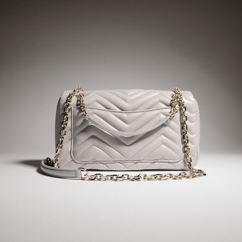 GG Marmont medium shoulder bag - light grey leather
