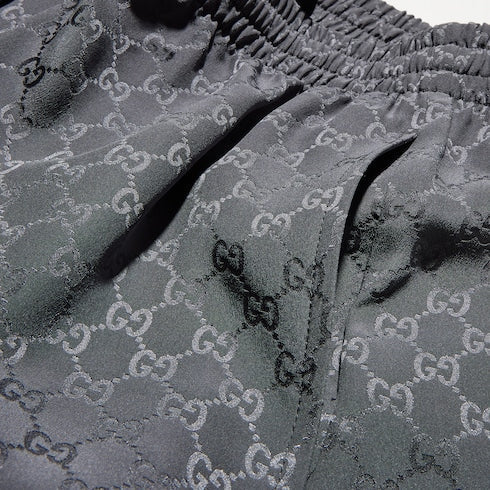GG silk jacquard shorts - dark grey