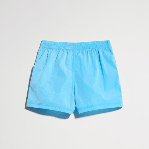 Baby nylon froissé shorts - light blue