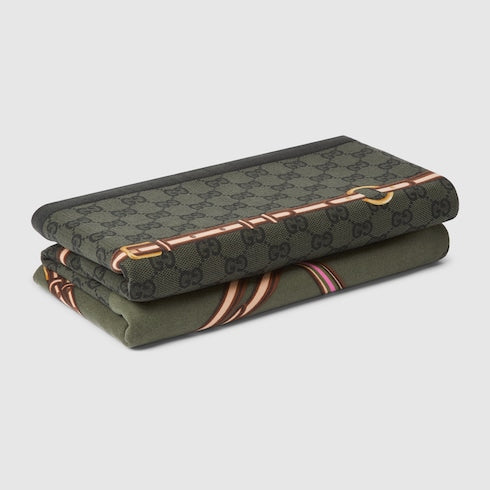 Wool blanket with print - green