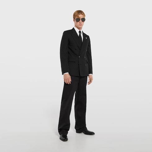GG cotton canvas pants - black