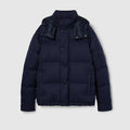 GG canvas down jacket - dark blue