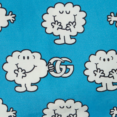 Baby nylon froissè swim shorts - light blue and white