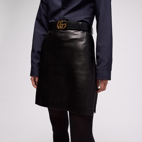 Soft nappa mini skirt - black