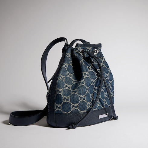 Gucci Venice small bucket bag - dark blue GG denim