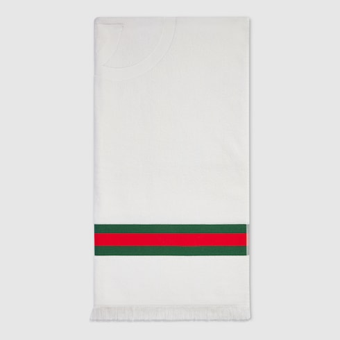 Terrycloth beach blanket with Web - white