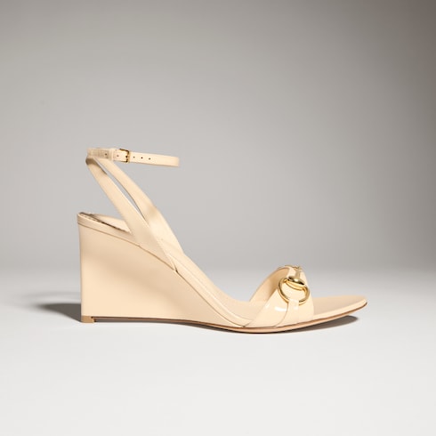 Women's Donna wedge sandal - ivory patent leather