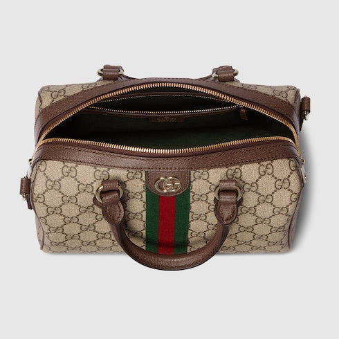 Ophidia medium boston bag - beige and brown GG fabric