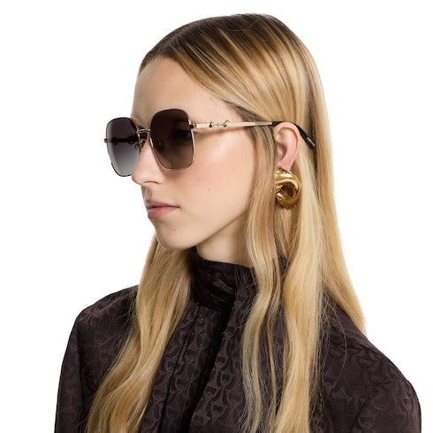 Square frame sunglasses - gold