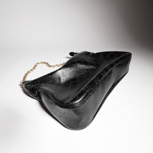 Lady Lunetta Chain medium shoulder bag - black GG leather