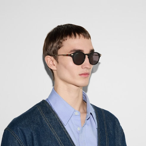 Round frame sunglasses - black