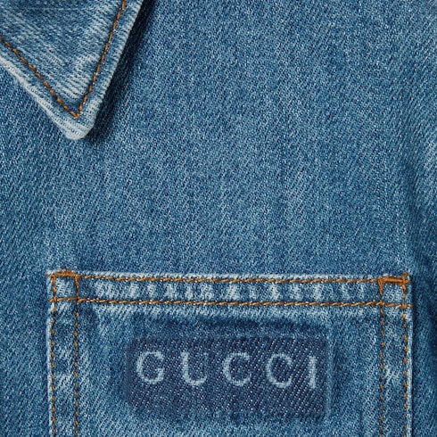Children's lasered denim shirt - blue