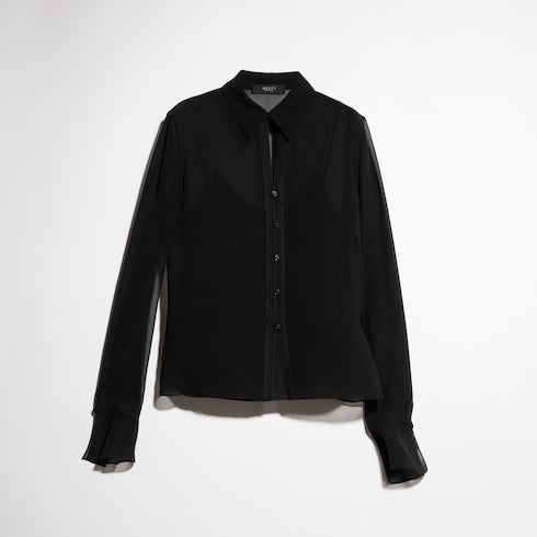 Light silk georgette shirt - black