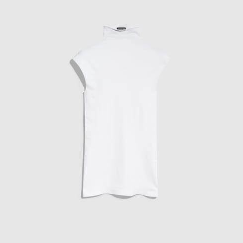 Seamless stretch nylon jersey tank top - white