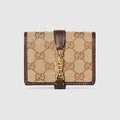 Gucci Jackie medium wallet - sand and brown GG canvas
