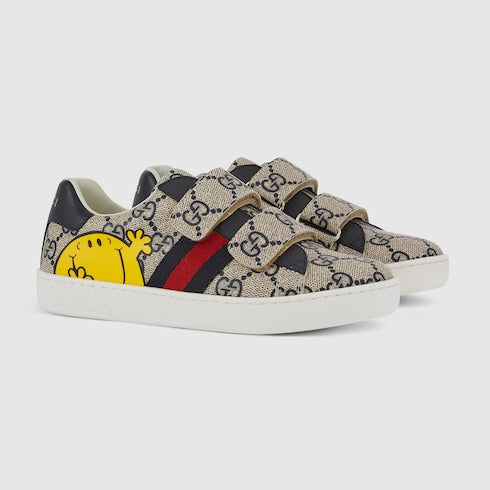 Children's Gucci Ace sneakers - beige and blue GG Supreme