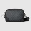 GG Emblem small crossbody bag - black fabric