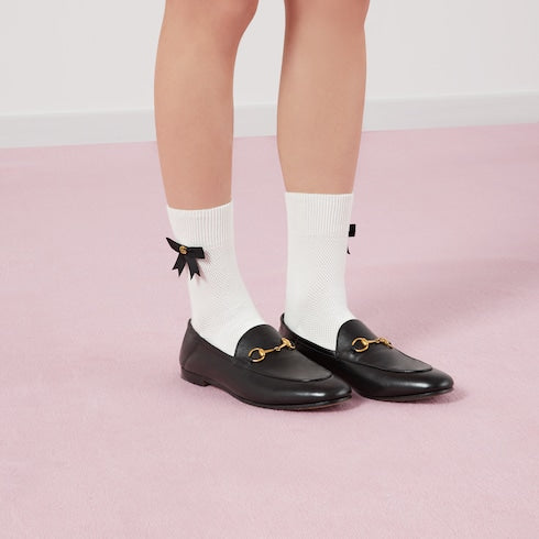 Black Leather Foldable Slim Horsebit Loafer