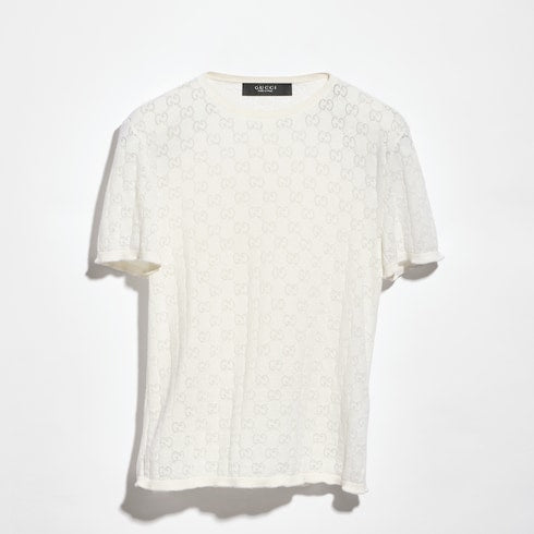 GG cotton devoré T-shirt - white