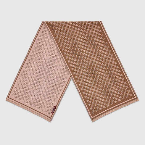 GG wool scarf - brown
