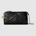 GG Marmont small shoulder bag - black leather