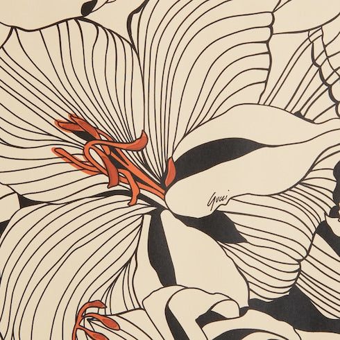 Lillies wallpaper - ivory and black