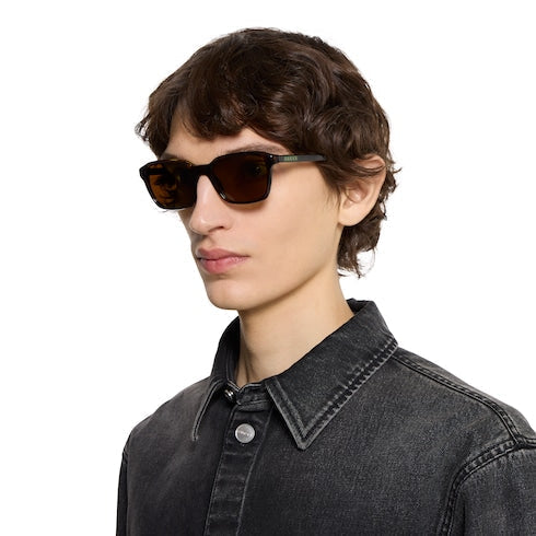 Square frame sunglasses - black