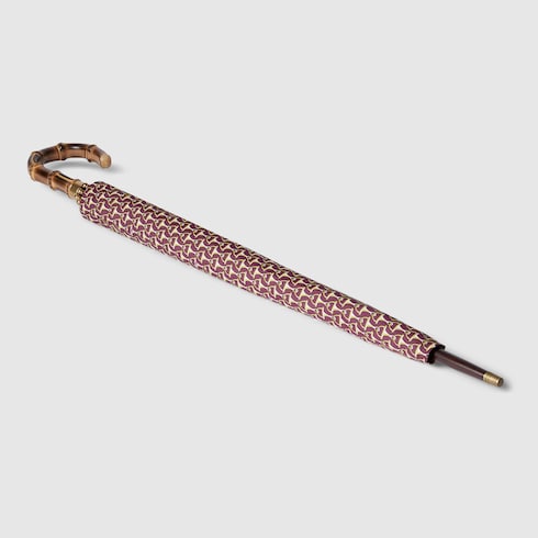 Horsebit print nylon umbrella - red
