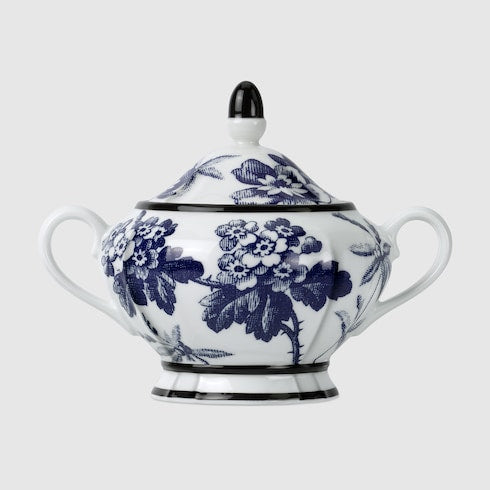 Herbarium sugar bowl - blue and white porcelain