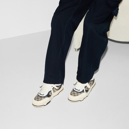 Men's Gucci Re-Web sneaker - beige and blue GG canvas