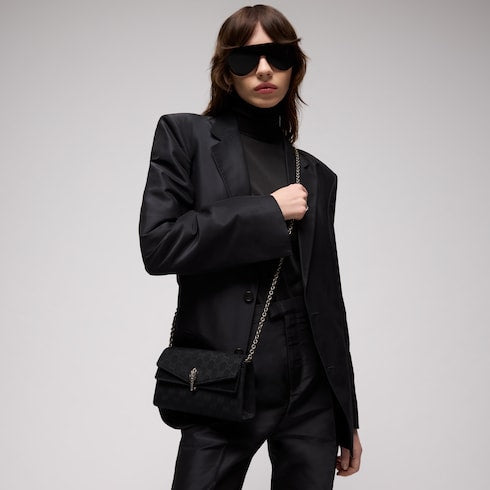 Dionysus small shoulder bag - black GG canvas