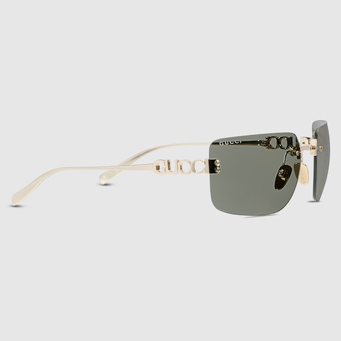 Frameless square sunglasses - gold