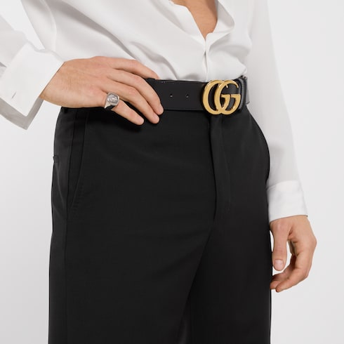 Wool silk twill pants - black