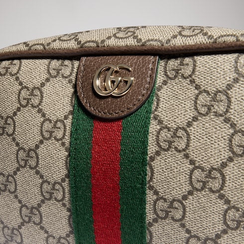 Ophidia small camera bag - beige and brown GG fabric