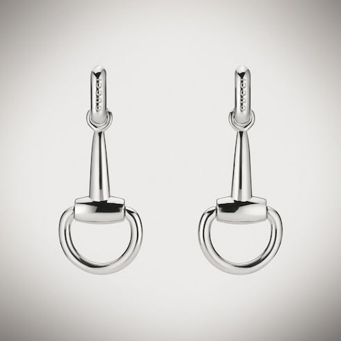 Horsebit earrings - palladium-toned brass