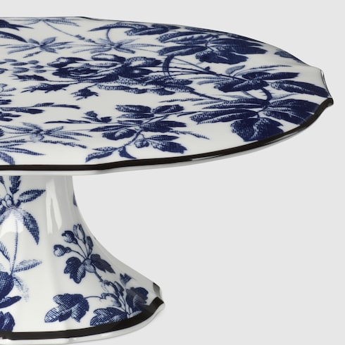 Herbarium cake stand - blue and white porcelain